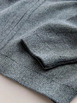 Torsadé gris anthracite - Cardigan zippé en tricot (3-16ans)