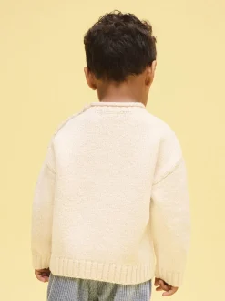 Tortue crème - Personnage Pull Col rond en maille (3mois-7ans)