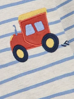Tracteur bleu - Haut à poche JoJo Maman Bébé à motif appliqué