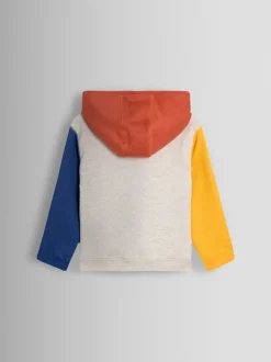 Tracteur naturel - Sweat à capuche réversible JoJo Maman Bébé color block