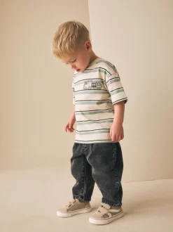 Train bleu/écru - T-shirt Rayure Manches courtes (3mois-7ans) (3mois-7ans)