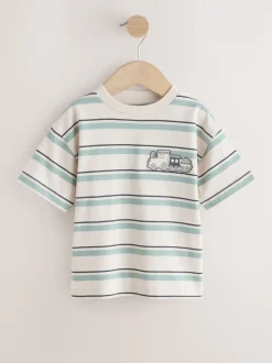 Train bleu/écru - T-shirt Rayure Manches courtes (3mois-7ans) (3mois-7ans)