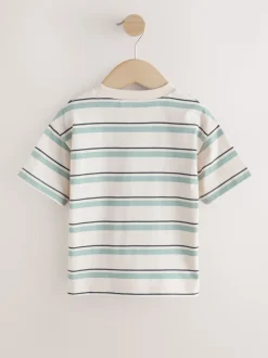 Train bleu/écru - T-shirt Rayure Manches courtes (3mois-7ans) (3mois-7ans)