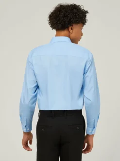 Trutex Bleu Regular Fit Long Sleeve 2 Pack School Shirts