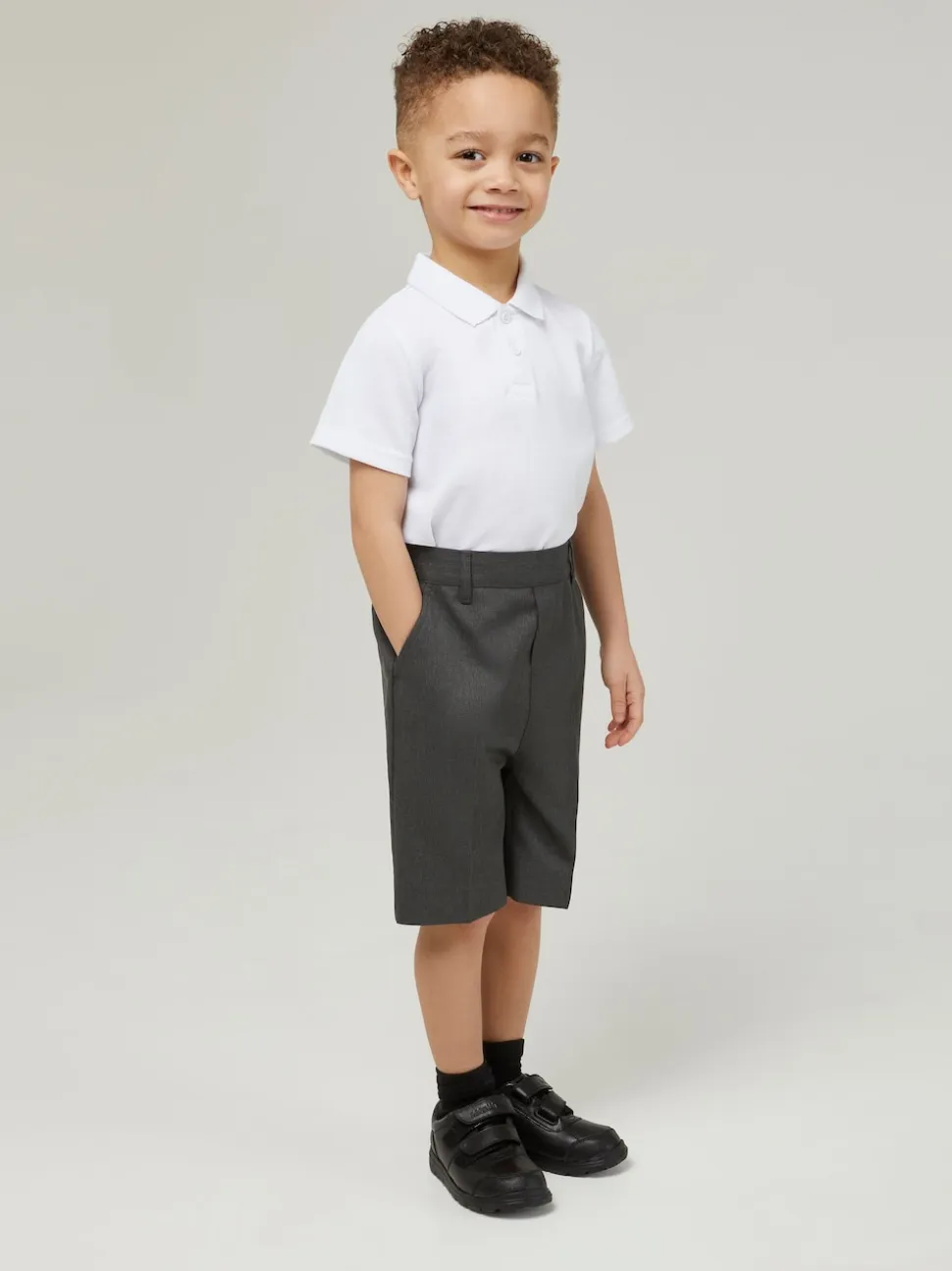 Trutex Junior Boys Slim Leg Gris 2 Pack School Shorts