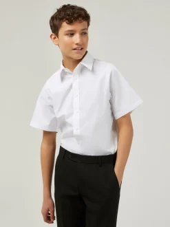 Trutex Lot de 3 chemises blanches slim à manches courtes pour l’école