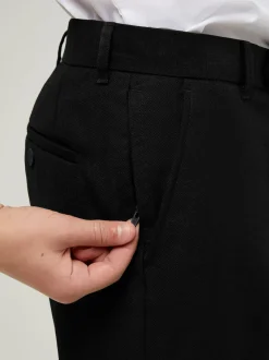 Trutex Short Length Slim Leg Ado Garçons Noir School Pantalons