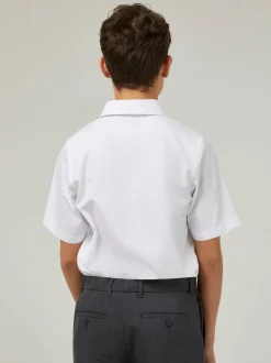 Trutex White Regular Fit Manches courtes  3 Pack School Shirts