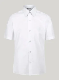 Trutex White Regular Fit Manches courtes  3 Pack School Shirts