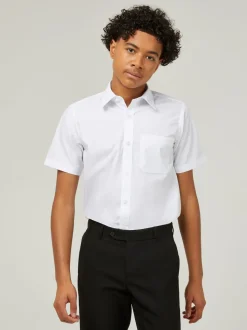 Trutex White Regular Fit Manches courtes  2 Pack School Shirts