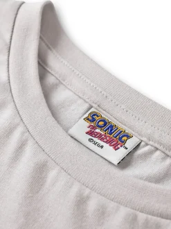 T-shirt Vanilla Underground Boys Character gris à manches longues Sonic The Hedgehog 100% coton