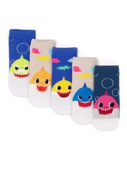 Vanilla Underground Baby Shark Ensemble de 5chaussettes multicolores pour enfant à motif requin
