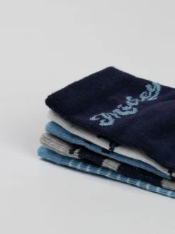 Vanilla Underground Disney Ensemble de 5Chaussettes au mollet Mickey Mouse Bleues pour Garçons