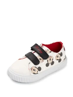 Vanilla Underground Disney Baskets Velcro Mickey Mouse blanches imprimées sur l’ensemble pour Garçons