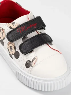 Vanilla Underground Disney Baskets Velcro Mickey Mouse blanches imprimées sur l’ensemble pour Garçons