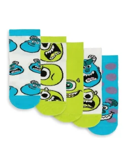 Vanilla Underground Disney Monsters Inc Unisexe Enfants Vert Mike & Sully Chaussettes Mollets Ensemble de 5
