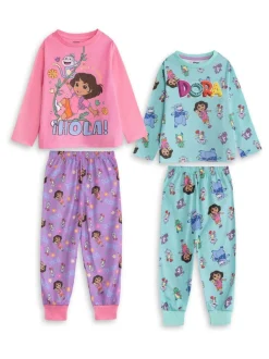 Vanilla Underground Ensemble de 2 pyjamas Dora The Explorer multicolores à manches longues et jambes longues