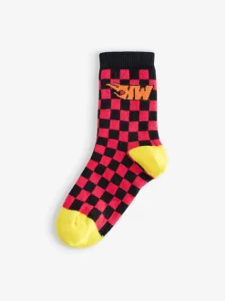 Vanilla Underground Hot Wheels Lot de 5chaussettes multicolores à damier et flammes garçons