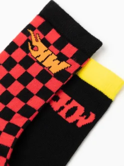 Vanilla Underground Hot Wheels Lot de 5chaussettes multicolores à damier et flammes garçons