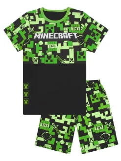 Vanilla Underground Pyjama garçon Minecraft à manches courtes et jambe courte 100% coton
