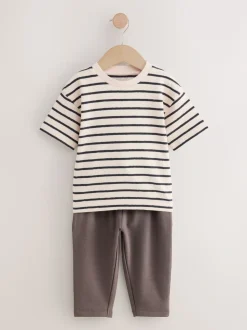 Velours côtelé bleu - Ensemble 3 pièces T-shirt et Survêtement (3mois-7ans)