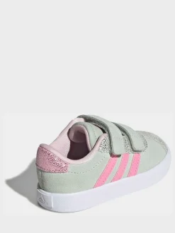 Vert - adidas Vl Cour 3.0 Baskets enfant à crochets et boucles