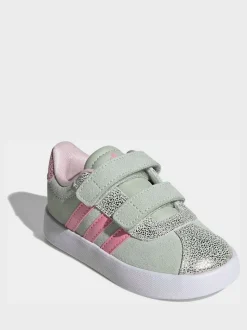 Vert - adidas Vl Cour 3.0 Baskets enfant à crochets et boucles