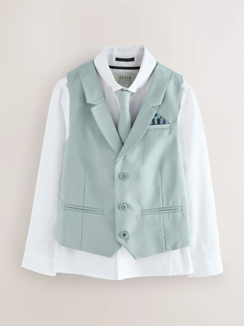 Vert - Baker by Ted Baker ensemble gilet, chemise et cravate