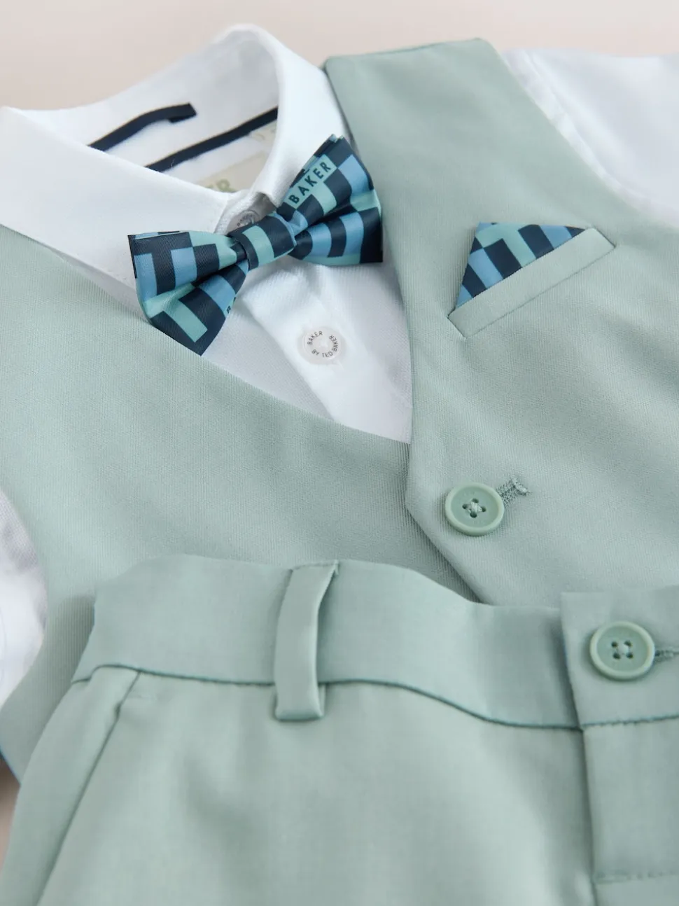 Vert - Baker by Ted Baker Ensemble chemise, gilet et short