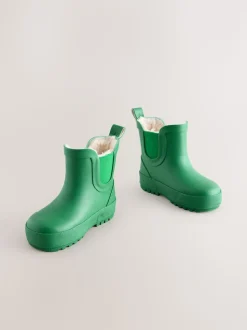 Vert - Bottines en caoutchouc avec doublure chaude
