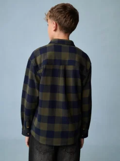 Vert - Chemise à carreaux à manches longues (3-16ans)