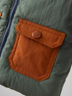 Vert - Doudoune JoJo Maman Bébé à capuche doublée Borg