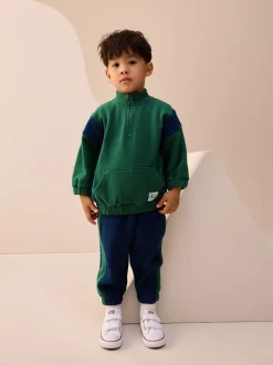 Vert - Ensemble haut demi-zip et jogging (3mois à7ans)