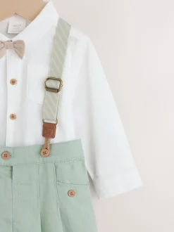 vert - Ensemble pantalon-chemise et bretelles bébé 3 pièces (0mois-2ans)