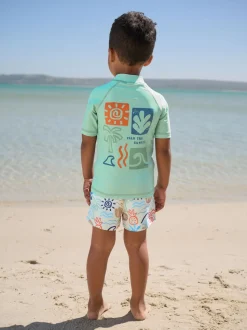 vert - Ensemble Rash Gilet et short de bain (3mois-7ans)
