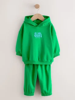 Vert - Ensemble sweat à capuche et jogging imprimé Cool Vibes (3mois7ans)