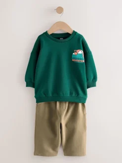 Vert - Ensemble Sweat-shirt et Survêtement utilitaire (3mois-7ans)