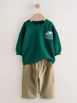 Vert - Ensemble Sweat-shirt et Survêtement utilitaire (3mois-7ans)