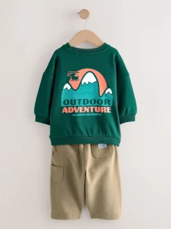 Vert - Ensemble Sweat-shirt et Survêtement utilitaire (3mois-7ans)