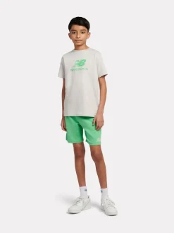 Vert - Ensemble t-shirt et short à logo empilé New Balance