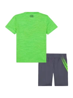 Vert - Ensemble t-shirt et short Under Armour Tech Fade