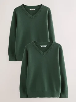 Vert - Lot de 2 pulls Clarks unisexes en maille pour l’école