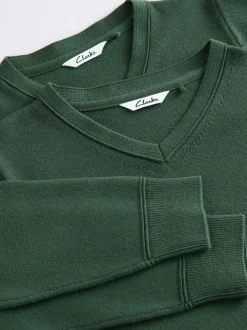 Vert - Lot de 2 pulls Clarks unisexes en maille pour l’école