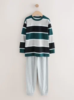 Vert - Lot de 3 pyjamas à manches longues (3-16ans)