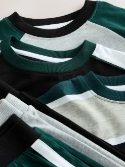 Vert - Lot de 3 pyjamas à manches longues (3-16ans)