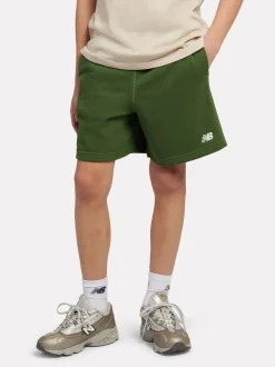 Vert - New Balance Short en French terry à petit logo