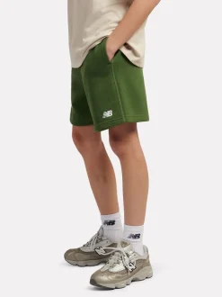 Vert - New Balance Short en French terry à petit logo
