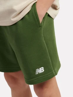 Vert - New Balance Short en French terry à petit logo