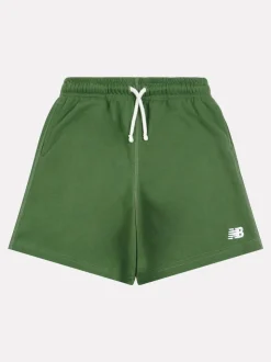 Vert - New Balance Short en French terry à petit logo
