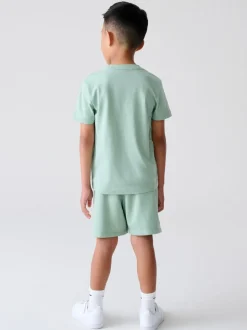 Vert - Nike ensemble t-shirt et short Little Kids Club
